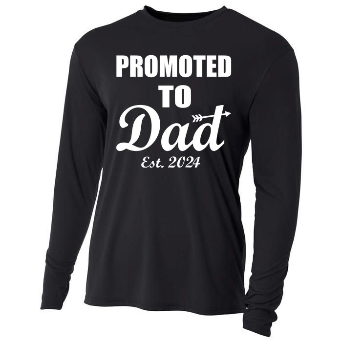 Promoted To Dad Est 2024 New Dad Cooling Performance Long Sleeve Crew