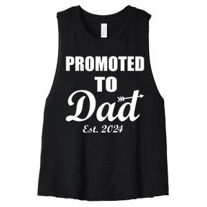 Promoted To Dad Est 2024 New Dad Women's Racerback Cropped Tank