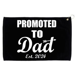 Promoted To Dad Est 2024 New Dad Grommeted Golf Towel