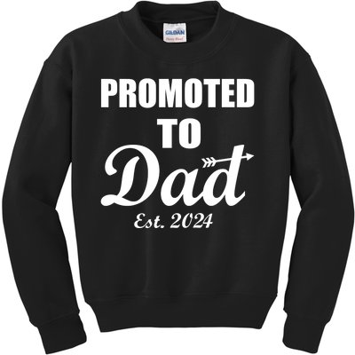 Promoted To Dad Est 2024 New Dad Kids Sweatshirt