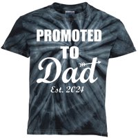 Promoted To Dad Est 2024 New Dad Kids Tie-Dye T-Shirt