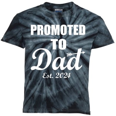 Promoted To Dad Est 2024 New Dad Kids Tie-Dye T-Shirt