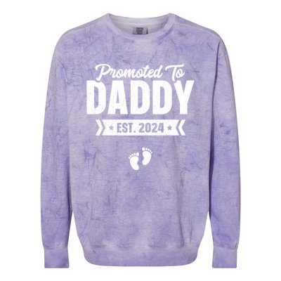 Promoted To Daddy Est. 2024 Baby Gift For New Daddy Colorblast Crewneck Sweatshirt