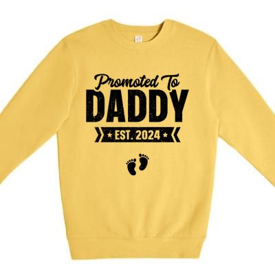 Promoted To Daddy Est. 2024 Baby Gift For New Daddy Premium Crewneck Sweatshirt