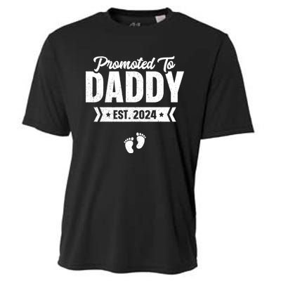 Promoted To Daddy Est. 2024 Baby Gift For New Daddy Cooling Performance Crew T-Shirt