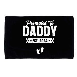 Promoted To Daddy Est. 2024 Baby Gift For New Daddy Microfiber Hand Towel