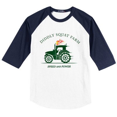 Perfect Tractor Design Diddly Squat Farm Speed And Power Baseball Sleeve Shirt