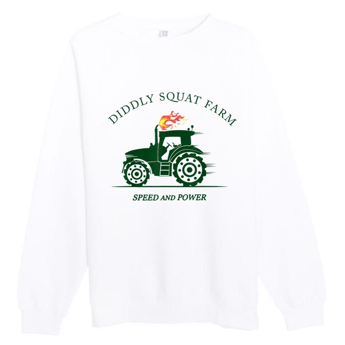 Perfect Tractor Design Diddly Squat Farm Speed And Power Premium Crewneck Sweatshirt