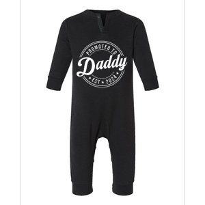 Promoted To Daddy 2024 Soon To Be Daddy Gift New Dad Infant Fleece One Piece