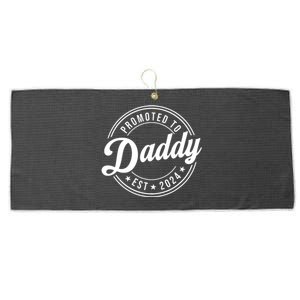 Promoted To Daddy 2024 Soon To Be Daddy Gift New Dad Large Microfiber Waffle Golf Towel