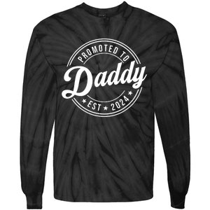 Promoted To Daddy 2024 Soon To Be Daddy Gift New Dad Tie-Dye Long Sleeve Shirt