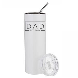 Promoted To Daddy Est 2024 Fathers Day First Time Dad 2024 Stainless Steel Tumbler