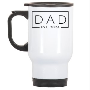 Promoted To Daddy Est 2024 Fathers Day First Time Dad 2024 Stainless Steel Travel Mug