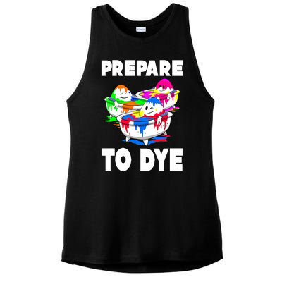 Prepare To Dye Funny Easter Egg Ladies PosiCharge Tri-Blend Wicking Tank