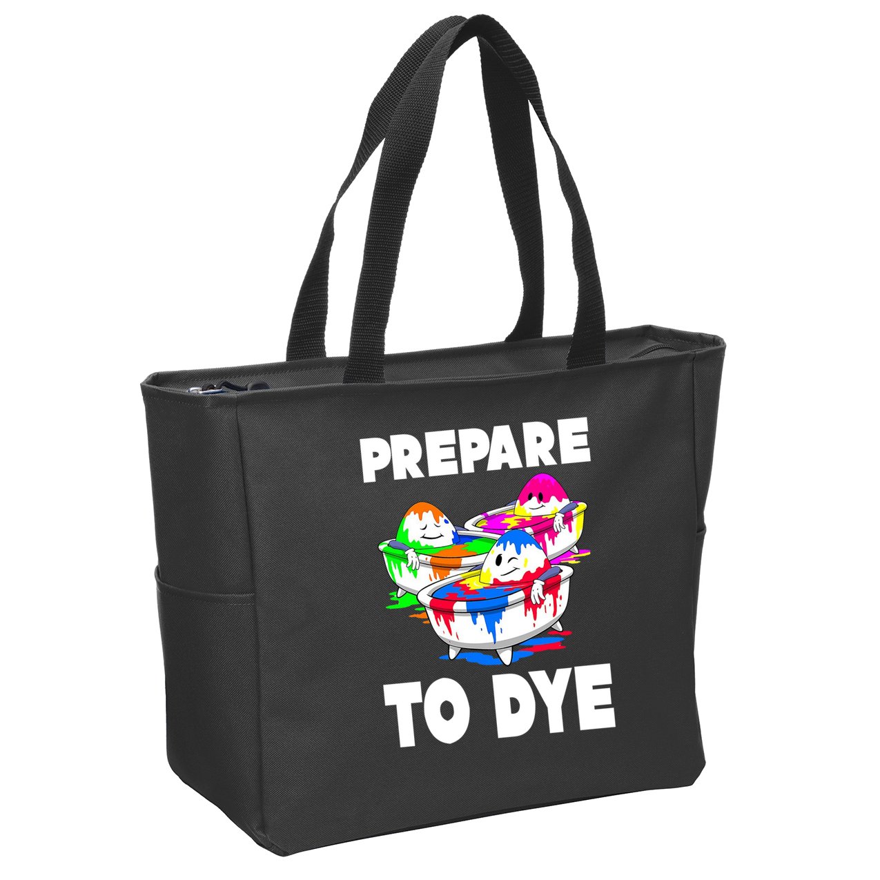 Prepare To Dye Funny Easter Egg Zip Tote Bag