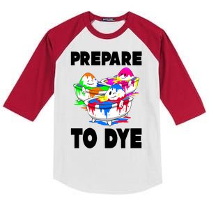 Prepare To Dye Funny Easter Egg Kids Colorblock Raglan Jersey