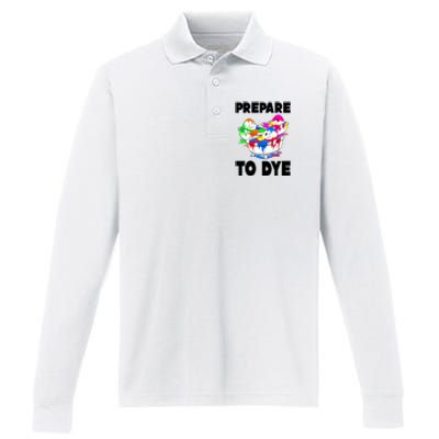 Prepare To Dye Funny Easter Egg Performance Long Sleeve Polo