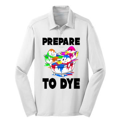 Prepare To Dye Funny Easter Egg Silk Touch Performance Long Sleeve Polo