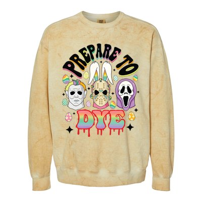 Prepare To Dye Easter Bunny Horror Movie Characters Colorblast Crewneck Sweatshirt