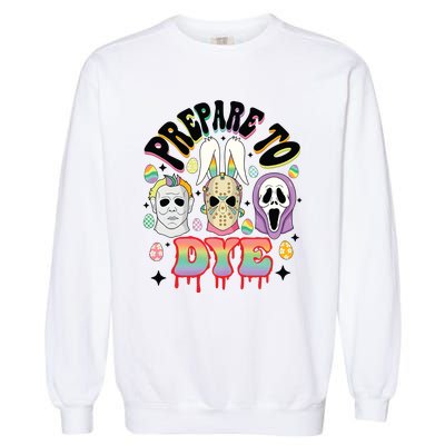 Prepare To Dye Easter Bunny Horror Movie Characters Garment-Dyed Sweatshirt