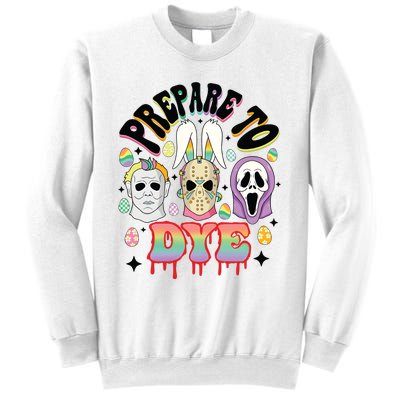 Prepare To Dye Easter Bunny Horror Movie Characters Sweatshirt