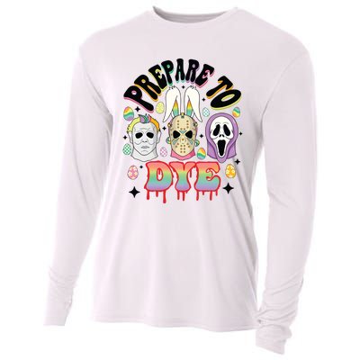 Prepare To Dye Easter Bunny Horror Movie Characters Cooling Performance Long Sleeve Crew