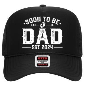 Promoted To Daddy Est 2024 Gift Soon To Be Dad 2024 High Crown Mesh Back Trucker Hat