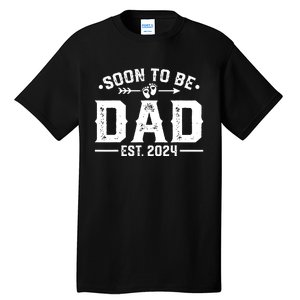 Promoted To Daddy Est 2024 Gift Soon To Be Dad 2024 Tall T-Shirt