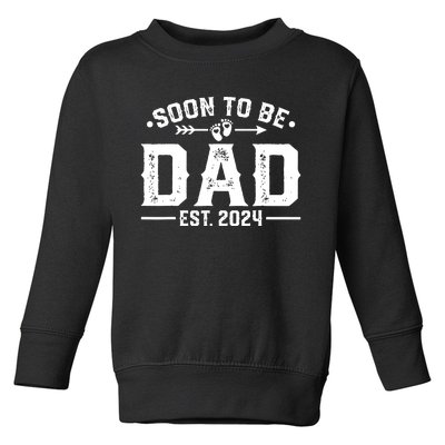 Promoted To Daddy Est 2024 Gift Soon To Be Dad 2024 Toddler Sweatshirt