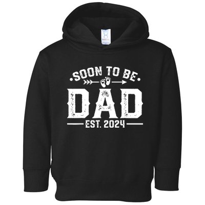 Promoted To Daddy Est 2024 Gift Soon To Be Dad 2024 Toddler Hoodie