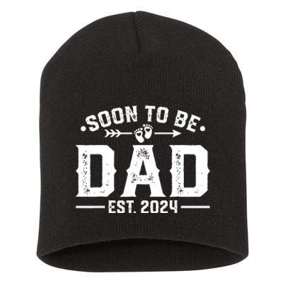 Promoted To Daddy Est 2024 Gift Soon To Be Dad 2024 Short Acrylic Beanie