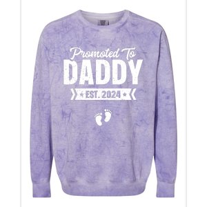 Promoted To Daddy Est 2024 Shirts Baby Gift For New Daddy Colorblast Crewneck Sweatshirt