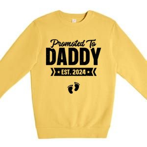 Promoted To Daddy Est 2024 Shirts Baby Gift For New Daddy Premium Crewneck Sweatshirt