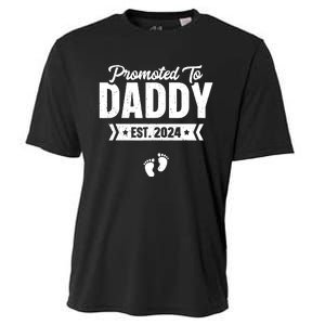 Promoted To Daddy Est 2024 Shirts Baby Gift For New Daddy Cooling Performance Crew T-Shirt