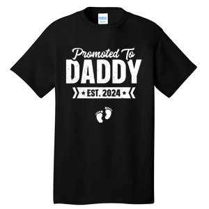 Promoted To Daddy Est 2024 Shirts Baby Gift For New Daddy Tall T-Shirt