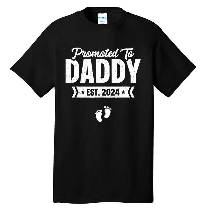 Promoted To Daddy Est 2024 Shirts Baby Gift For New Daddy Tall T-Shirt