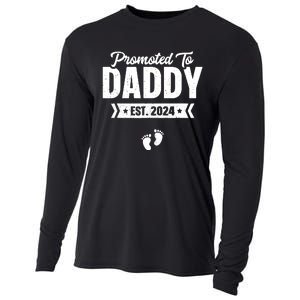 Promoted To Daddy Est 2024 Shirts Baby Gift For New Daddy Cooling Performance Long Sleeve Crew