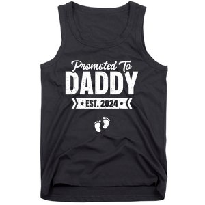 Promoted To Daddy Est 2024 Shirts Baby Gift For New Daddy Tank Top