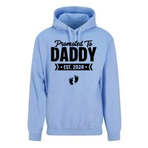 Promoted To Daddy Est 2024 Shirts Baby Gift For New Daddy Unisex Surf Hoodie