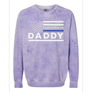 Promoted To Daddy Funny Police Officer Future Father Dad Colorblast Crewneck Sweatshirt