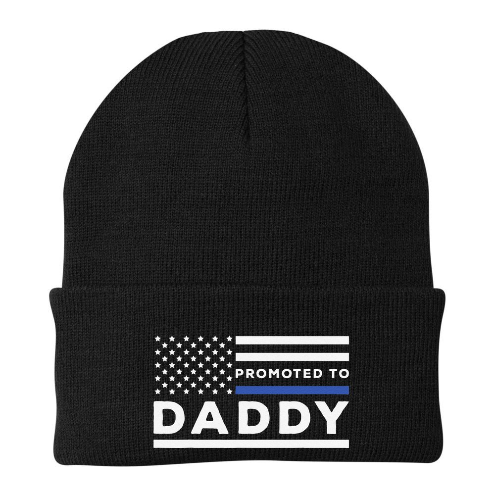 Promoted To Daddy Funny Police Officer Future Father Dad Beanie