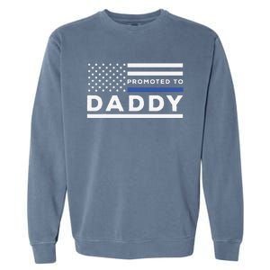 Promoted To Daddy Funny Police Officer Future Father Dad Garment-Dyed Sweatshirt