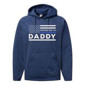 Promoted To Daddy Funny Police Officer Future Father Dad Performance Fleece Hoodie