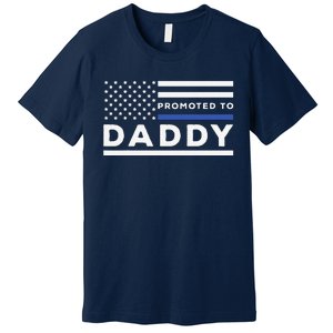 Promoted To Daddy Funny Police Officer Future Father Dad Premium T-Shirt