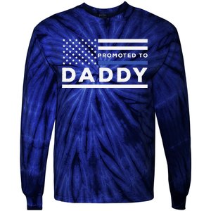 Promoted To Daddy Funny Police Officer Future Father Dad Tie-Dye Long Sleeve Shirt