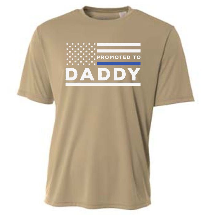 Promoted To Daddy Funny Police Officer Future Father Dad Cooling Performance Crew T-Shirt