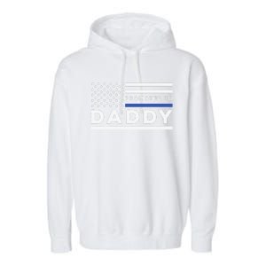 Promoted To Daddy Funny Police Officer Future Father Dad Garment-Dyed Fleece Hoodie