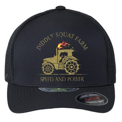 Perfect Tractor Design Diddly Squat Farm Speed And Power Flexfit Unipanel Trucker Cap