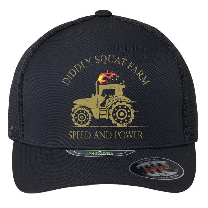 Perfect Tractor Design Diddly Squat Farm Speed And Power Flexfit Unipanel Trucker Cap