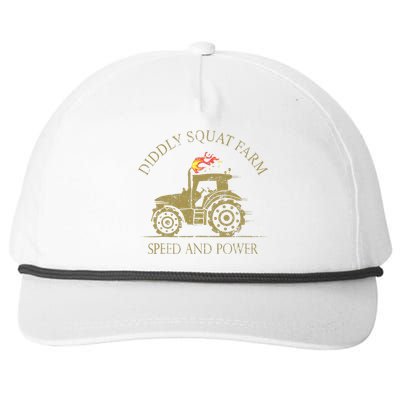 Perfect Tractor Design Diddly Squat Farm Speed And Power Snapback Five-Panel Rope Hat